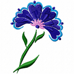 Flowers And Tree Embroidery Design 2